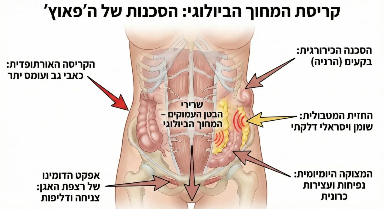 קריסת המחוך הביולוגי — חמשת הסכנות של הפאוץ' הבטני